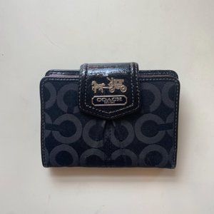 Coach Black Wallet (Silver Embellishments, Lavender Interior)